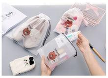 Load image into Gallery viewer, Brown Bear Transparent Cosmetic Bag