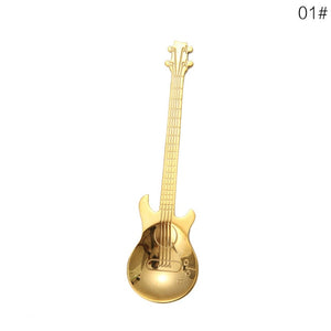 1Pcs Stainless Steel Cartoon guitar Spoon