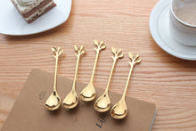 Load image into Gallery viewer, Steel Flower Shape Leaf Antlers Coffee Spoon