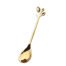 Load image into Gallery viewer, Steel Flower Shape Leaf Antlers Coffee Spoon