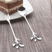 Load image into Gallery viewer, Steel Flower Shape Leaf Antlers Coffee Spoon