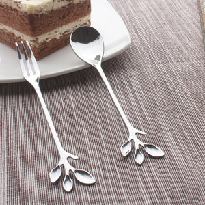 Steel Flower Shape Leaf Antlers Coffee Spoon