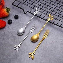 Load image into Gallery viewer, Steel Flower Shape Leaf Antlers Coffee Spoon